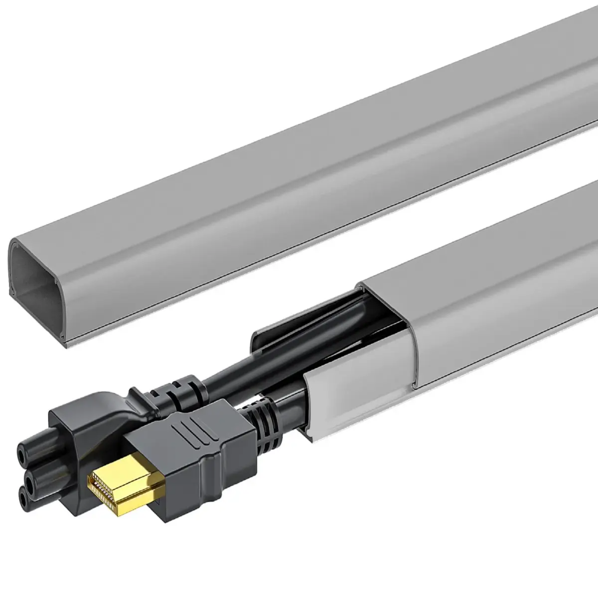 Yecaye Grey Cord Management Cover 142cm (55.9in) | Conceals 2-3 Wires for Wall Mounting - main product image