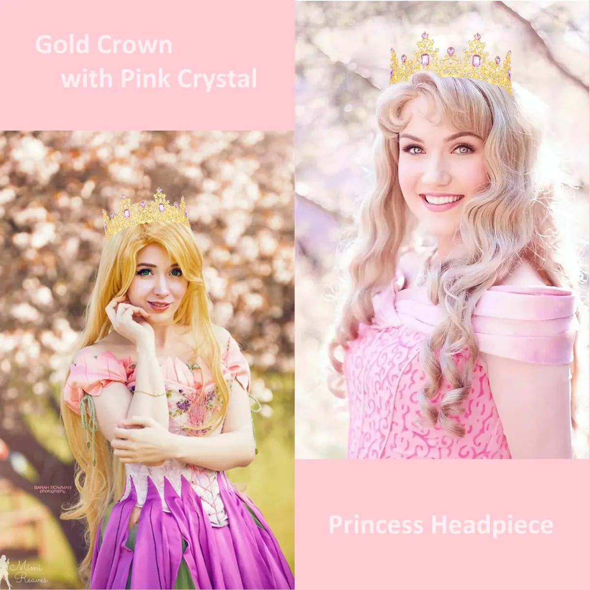 Didder Purple Gold Princess Crown Birthday Tiara Prom Queen | Adjustable, Royal Style, 1 Count - view 2