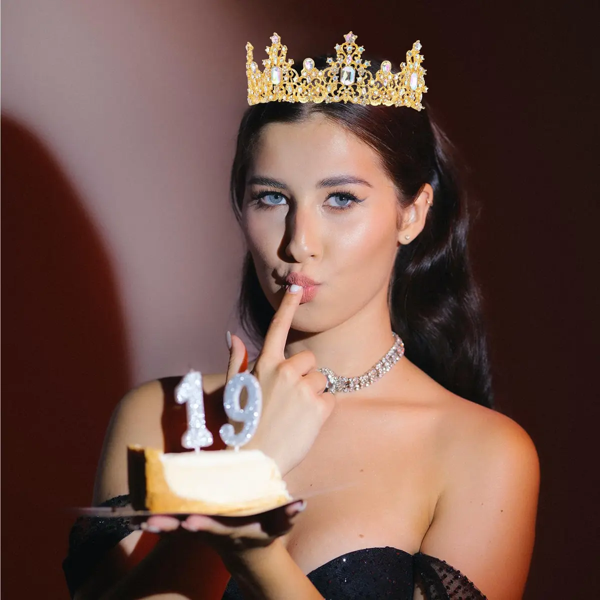 Didder Jewelry Tiara Crown 6.8in Diameter | Elegant Princess Headpiece for Women & Girls - view 6