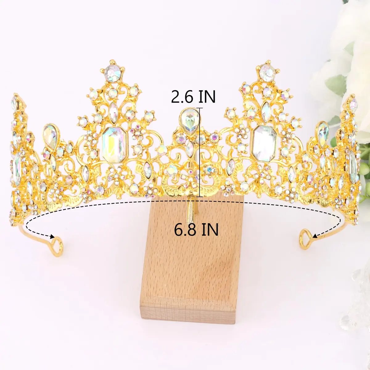 Didder Jewelry Tiara Crown 6.8in Diameter | Elegant Princess Headpiece for Women & Girls - view 2