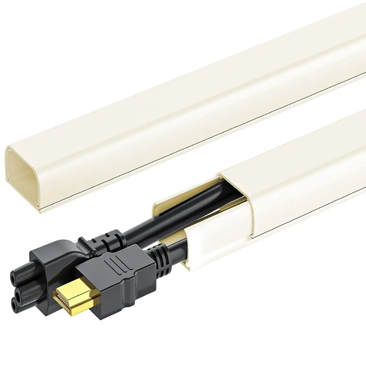 Yecaye Beige 142in (360.68 cm) Wall Cord Hider | Conceals 2-3 Cables Discreetly - main product image