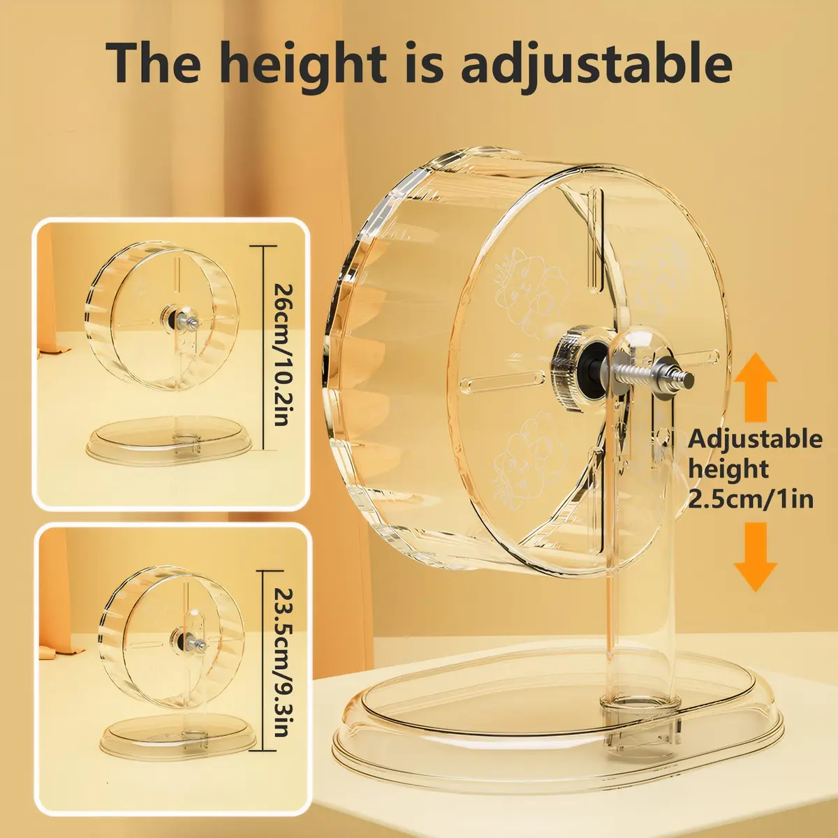 Fanlahmtasy 9.5in Large Hamster Wheel | Whisper-Quiet & Adjustable for Syrian Hamsters - view 6
