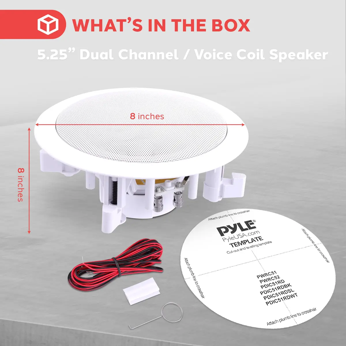 Pyle 5.25” 2-Way Ceiling Speaker, 200W Peak Power | Weatherproof HiFi Sound for Indoor & Outdoor - view 6