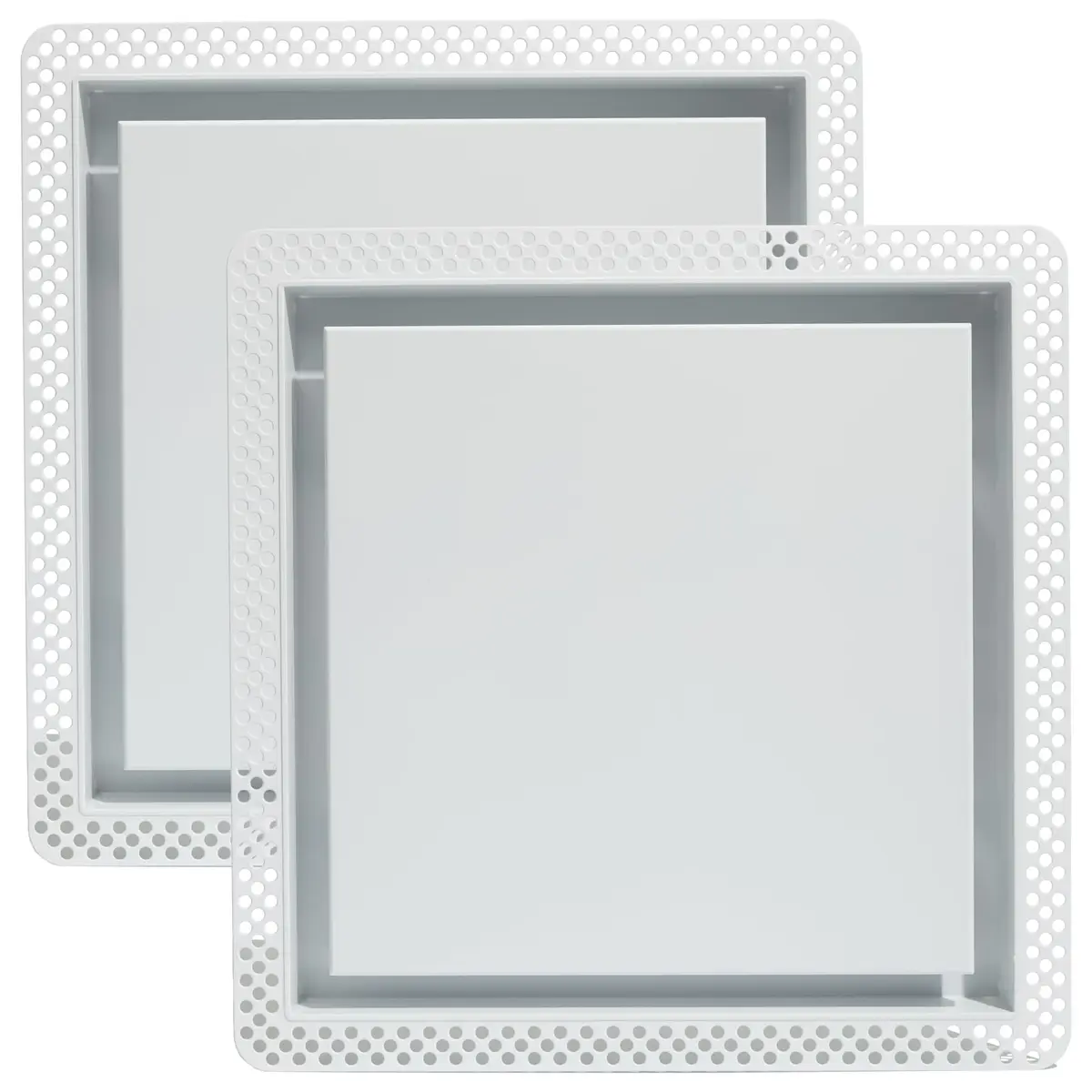 Fittes Flush 14.25x14.25" ABS Plastic Exhaust Fan Cover, White - 2pk | Modern, Seamless Ceiling Vent Cover - main product image