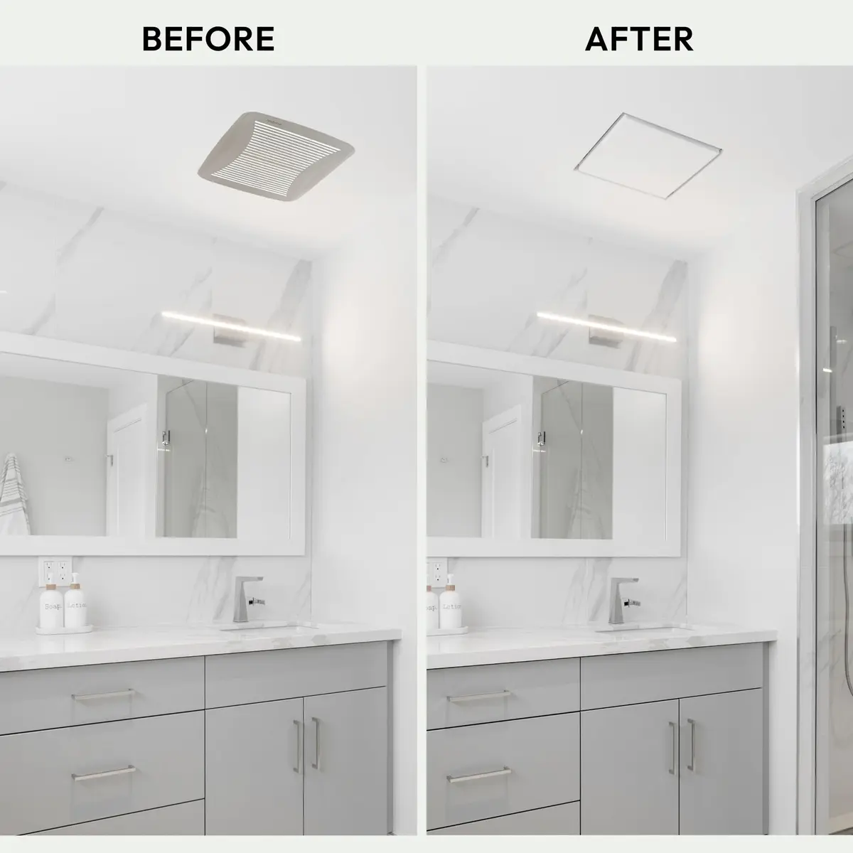 Fittes Flush 14.25x14.25" ABS Plastic Exhaust Fan Cover, White - 2pk | Modern, Seamless Ceiling Vent Cover - view 5