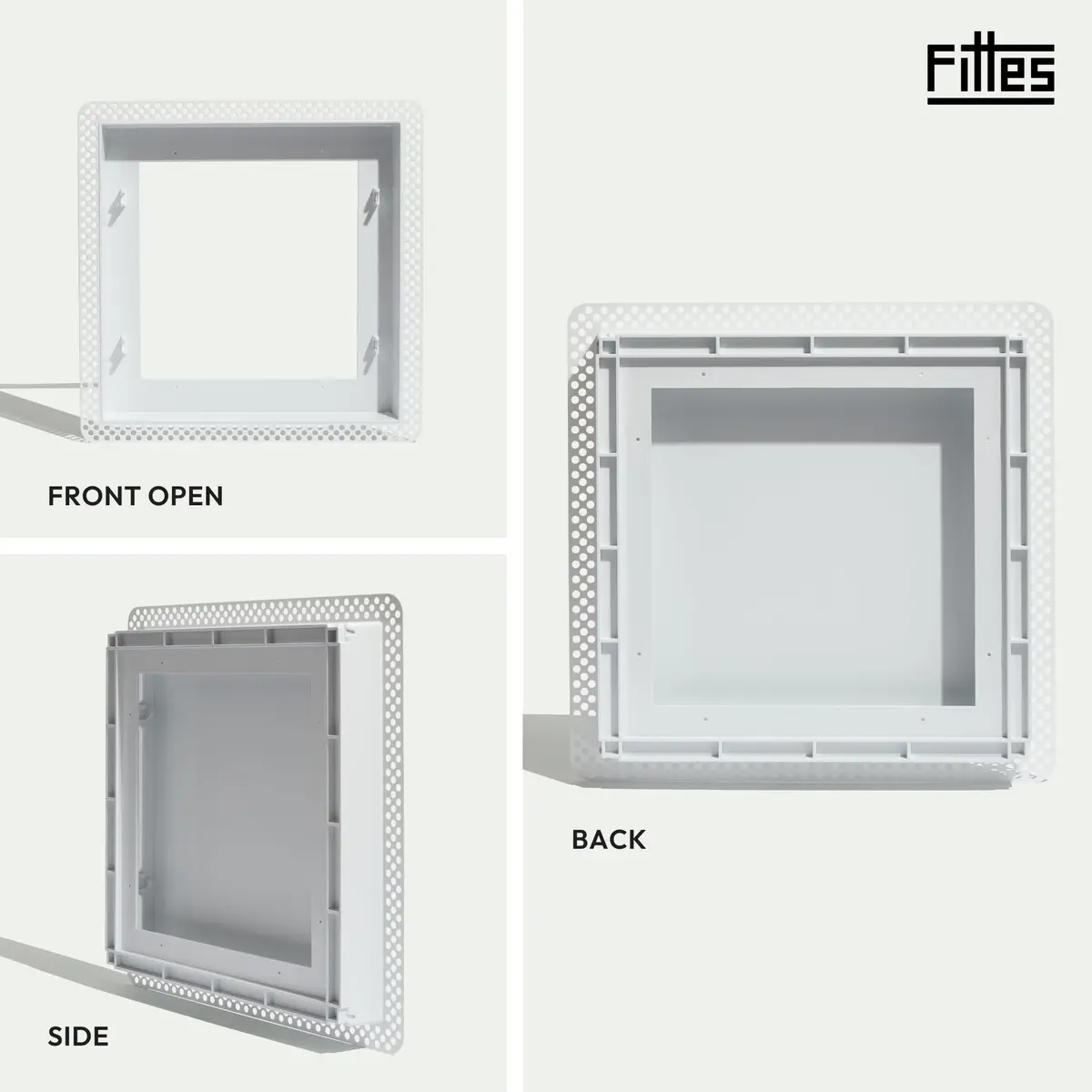 Fittes Flush 14.25x14.25" ABS Plastic Exhaust Fan Cover, White - 2pk | Modern, Seamless Ceiling Vent Cover - view 3