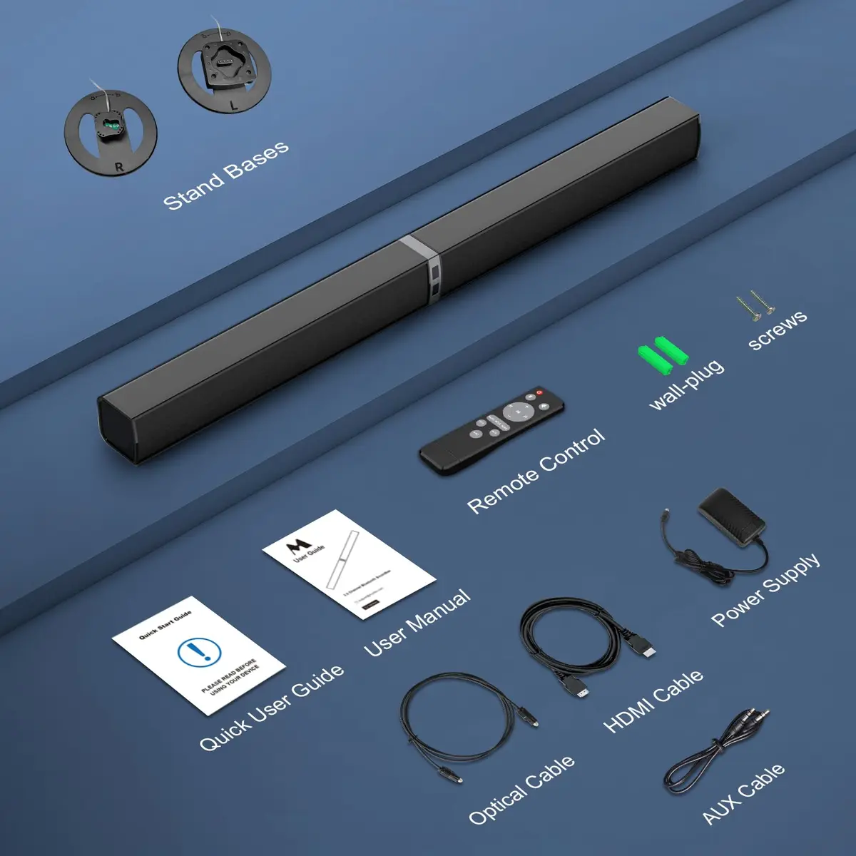 MZEIBO 2.1 Channel Soundbar 80W Detachable Bluetooth Home Theater Audio System 81.28 cm (32 inches) - view 9