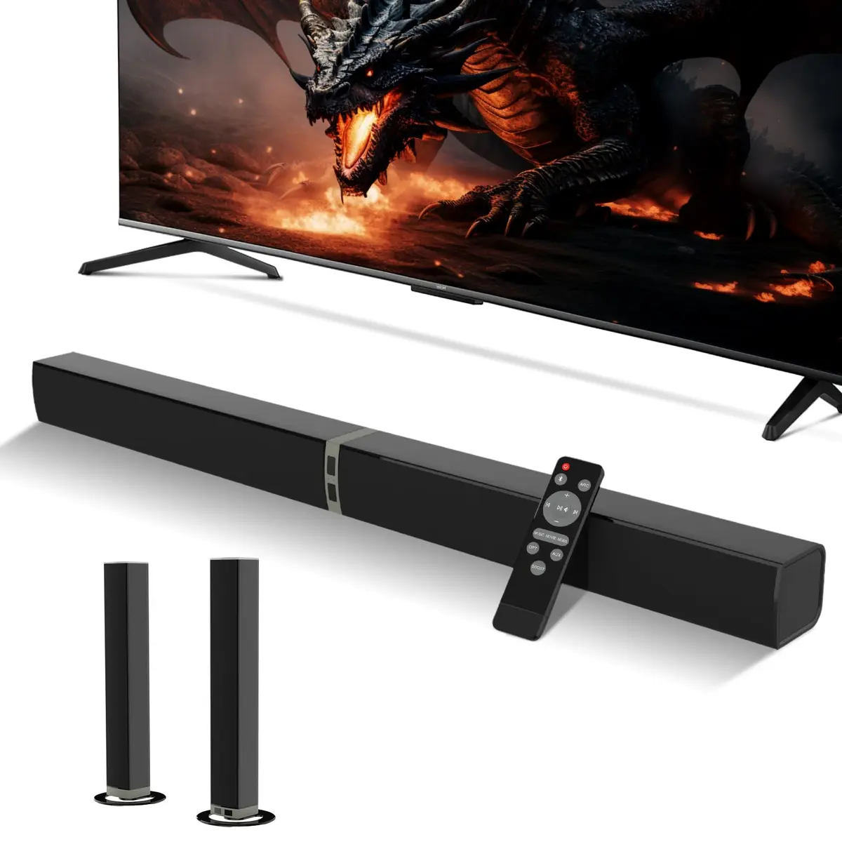 MZEIBO 2.1 Channel Soundbar 80W Detachable Bluetooth Home Theater Audio System 81.28 cm (32 inches) - view 2