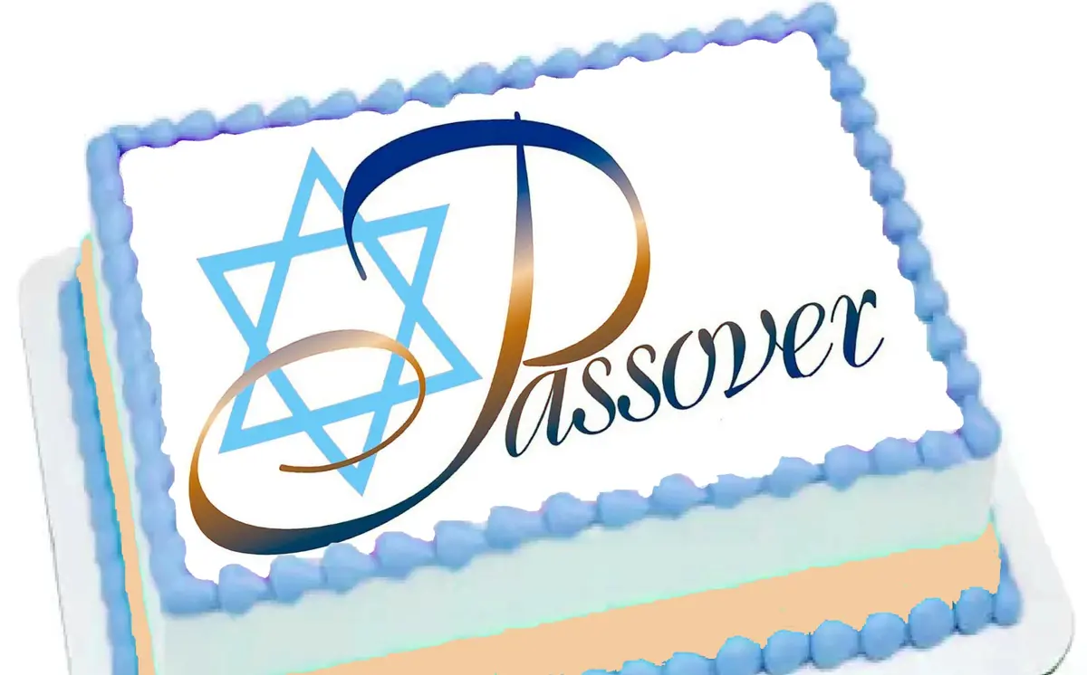 RA Pape Custom Edible Cake Topper – Star David Passover Design – 9x13 in | Vibrant Colors, Easy Application - main product image