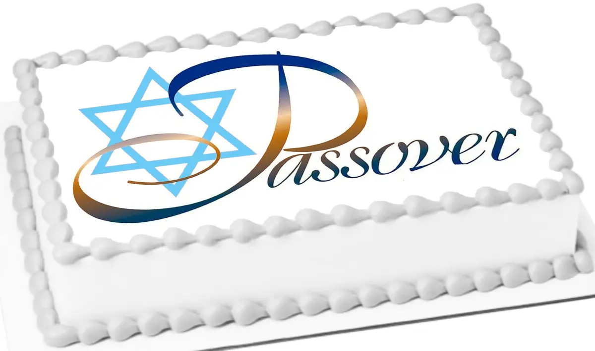 RA Pape Custom Edible Cake Topper – Star David Passover Design – 9x13 in | Vibrant Colors, Easy Application - view 8