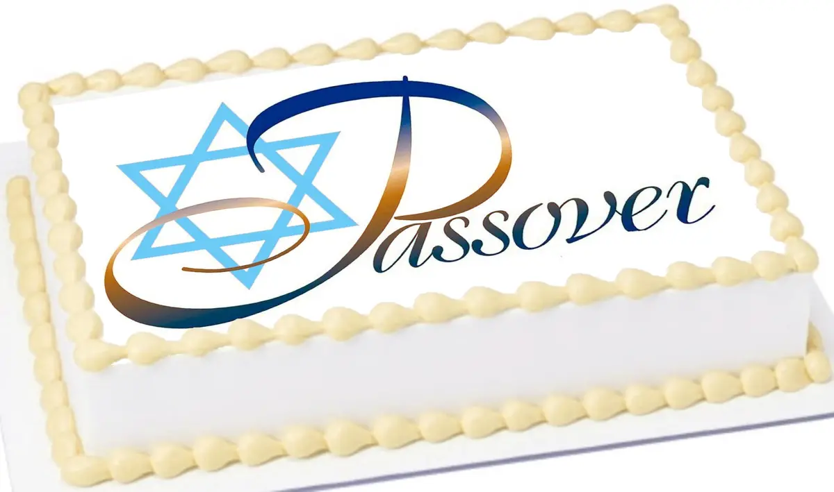 RA Pape Custom Edible Cake Topper – Star David Passover Design – 9x13 in | Vibrant Colors, Easy Application - view 2