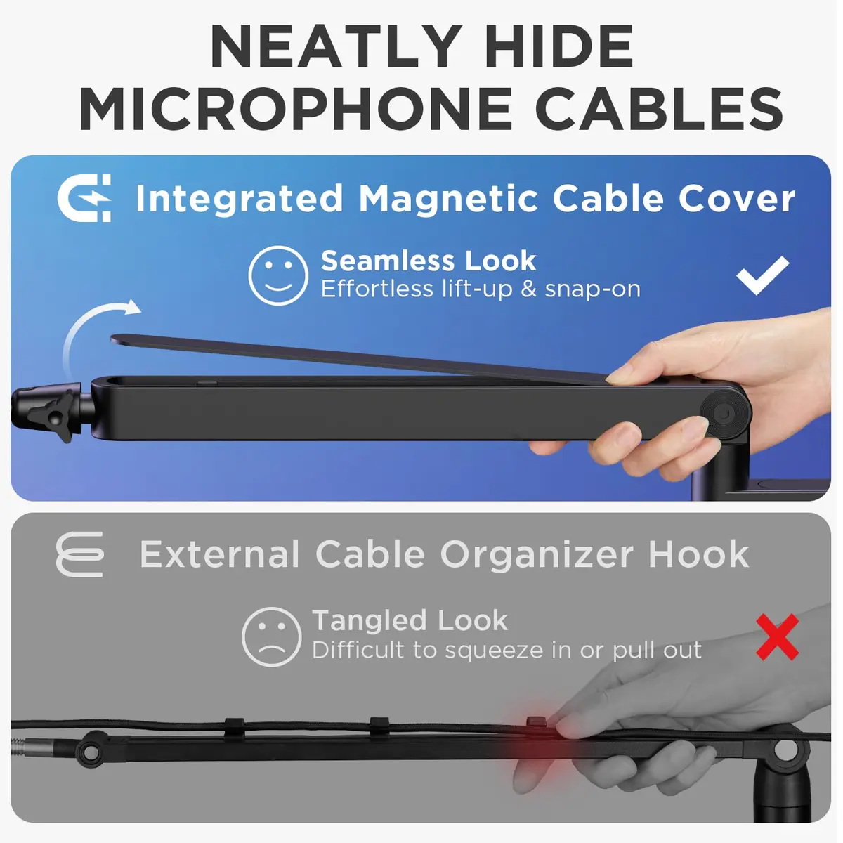 InnoGear Low Profile Mic Arm Boom Arm Microphone Stand Desk Mount, Black | Space-Saving, Adjustable & Durable - view 4
