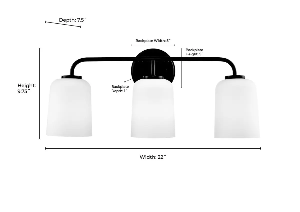 ML Lighting Laphia 22" Wide 3-Light Vanity - Modern Gold | Stylish Bathroom Fixture with 300W Brightness - view 6