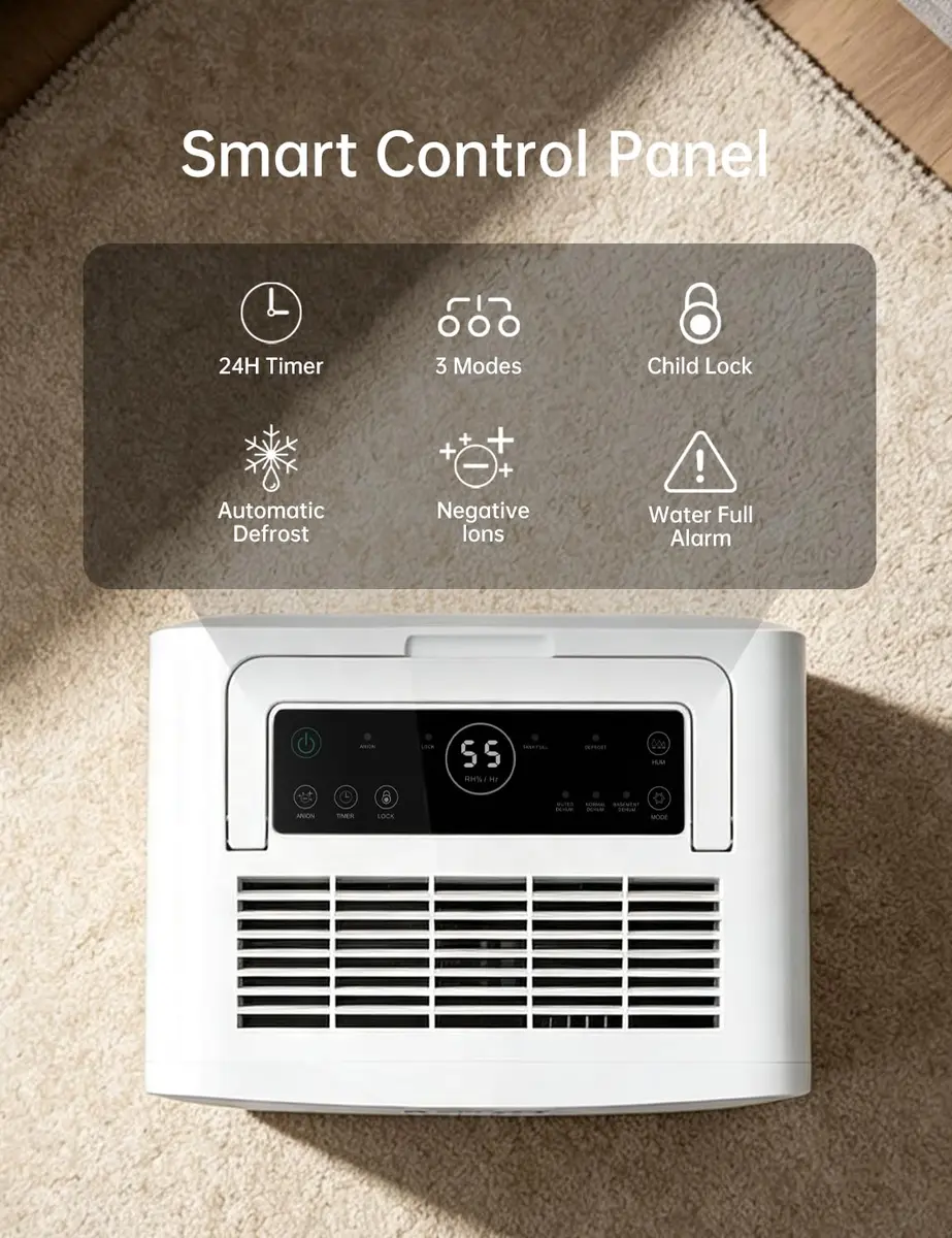 HUMSURE Dehumidifier 80 Pints | Basement & Large Space Moisture Control - view 7