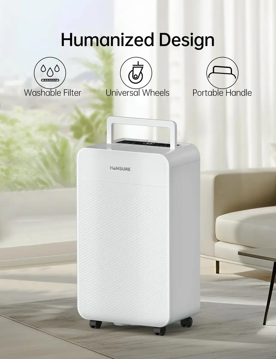 HUMSURE Dehumidifier 80 Pints | Basement & Large Space Moisture Control - view 4