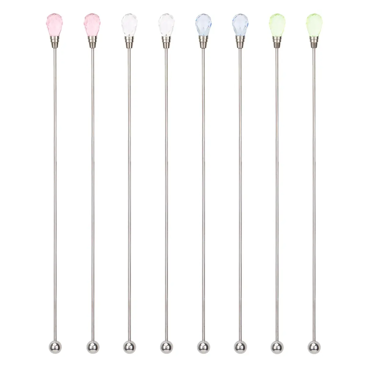 kilofly Rhinestone Party Stir Swizzle Stick Set of 8 | Elegant Bar Accessories for Drinks in India - main product image