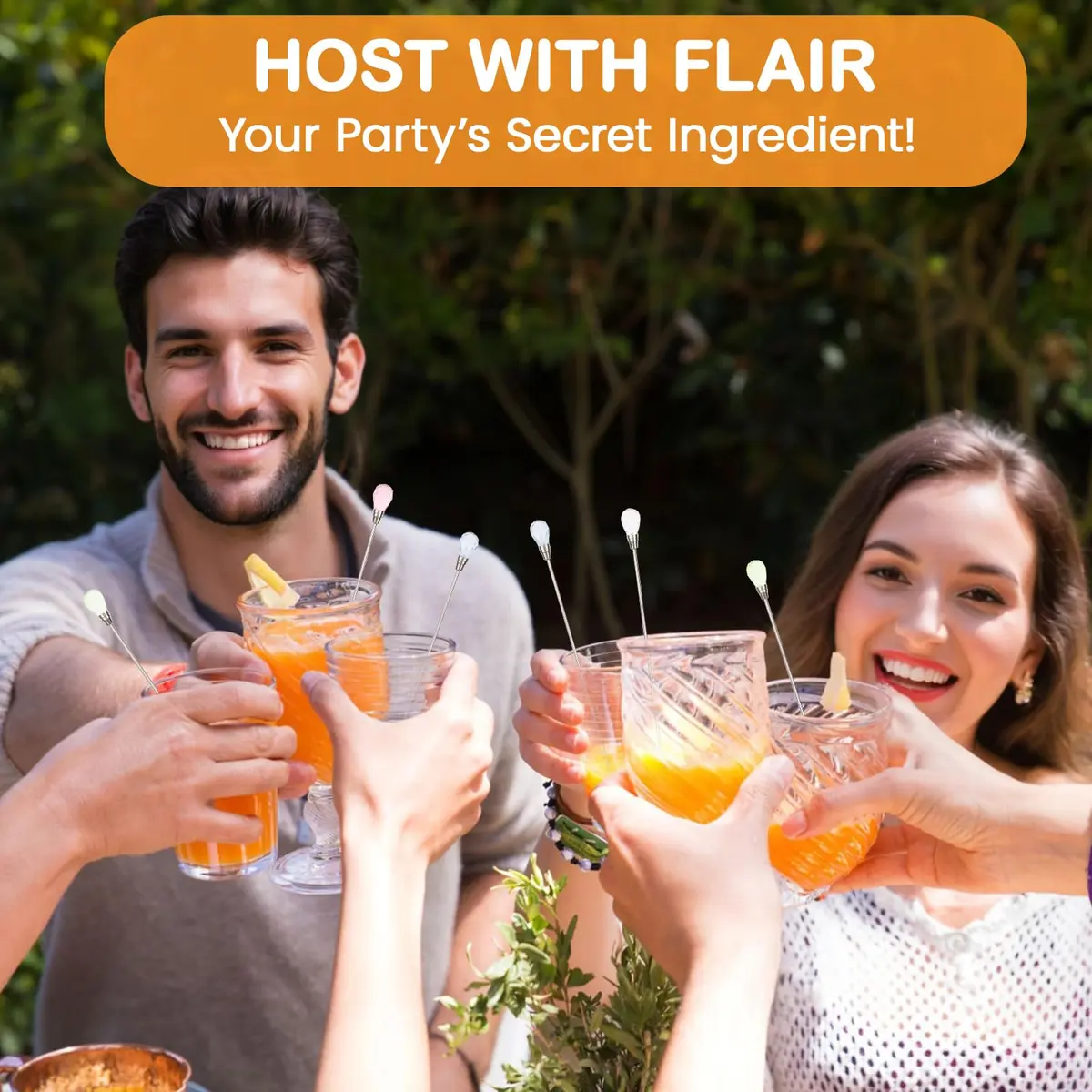 kilofly Rhinestone Party Stir Swizzle Stick Set of 8 | Elegant Bar Accessories for Drinks in India - view 7