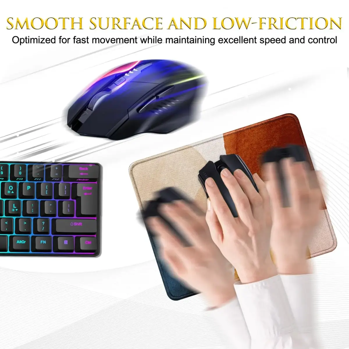 JIKIOU Boho Mouse Pad 25.9cm (10.2in) x 21.0cm (8.3in) | Natural Rubber Base with Stitched Edges - view 4