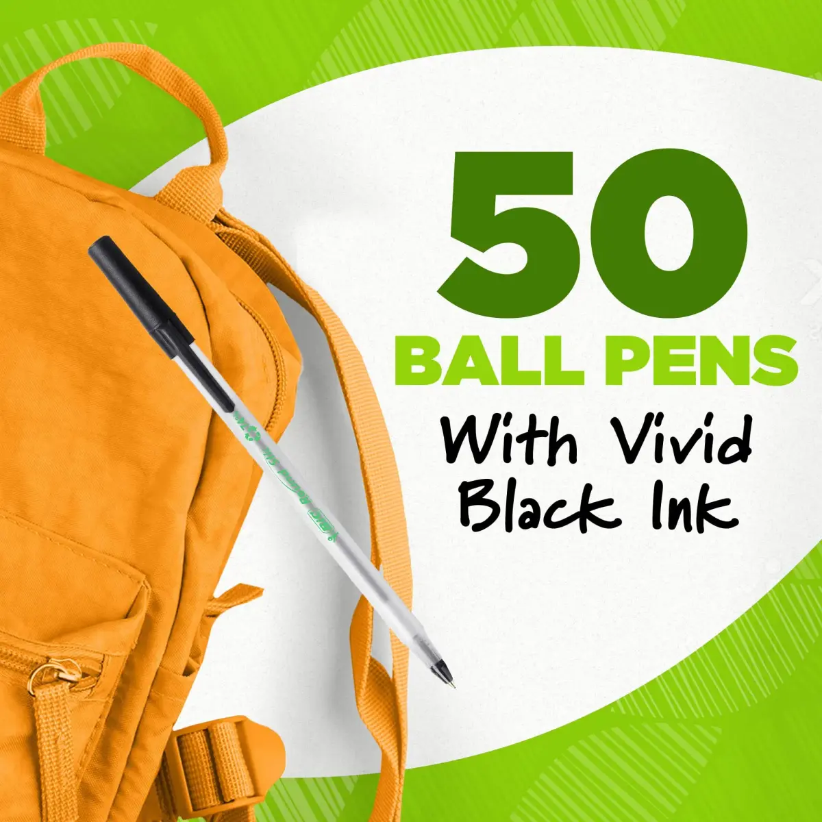 BIC Ecolutions Round Stic Ballpoint Pens, Medium Point 1.0mm, Black Ink, 450 Count (Pack of 9) | Made with 97% Recycled Plastic - view 2