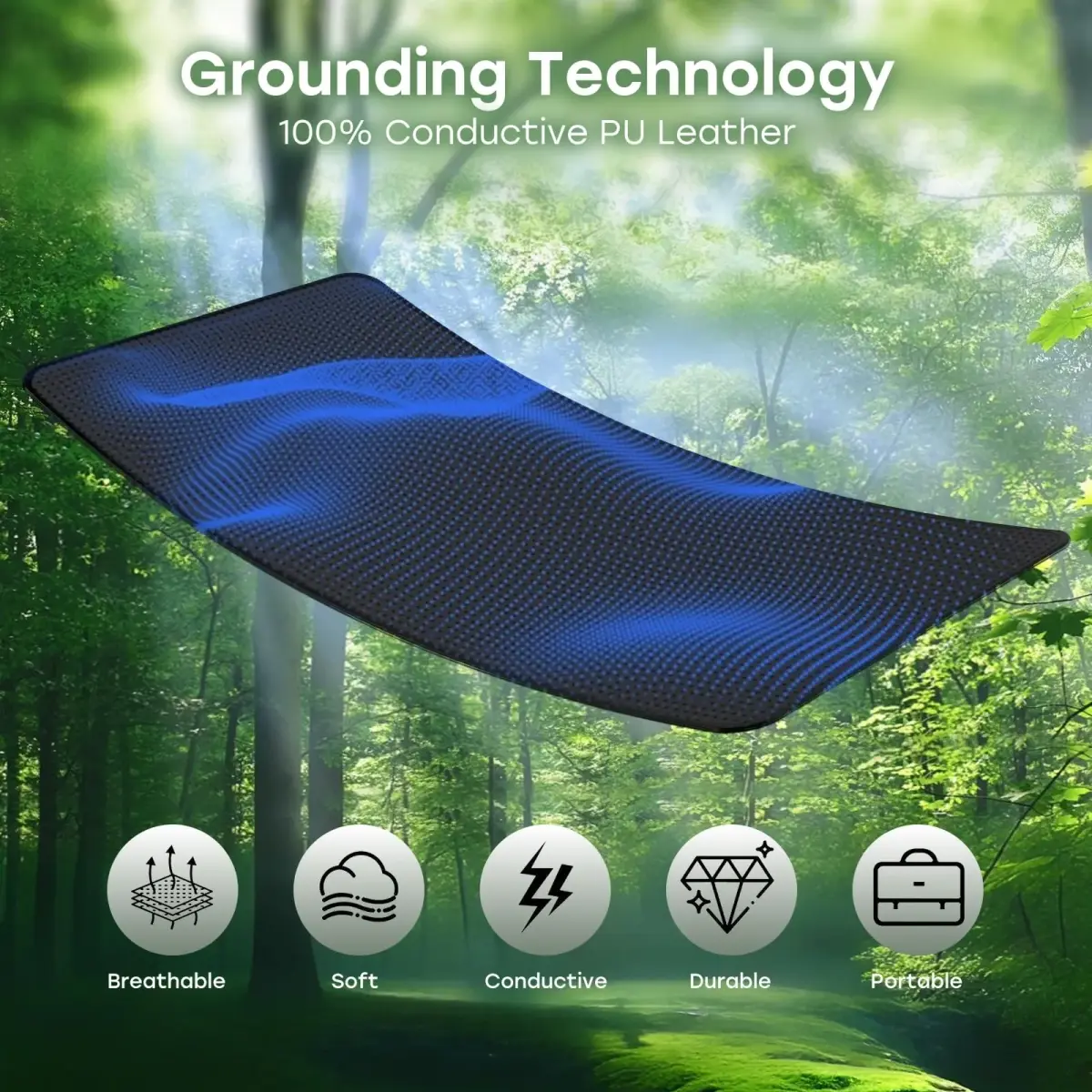 ATE Health Grounding Mattress Cover Pad King 27x76in | Sleep, Pain Relief & Wellness Support - view 7