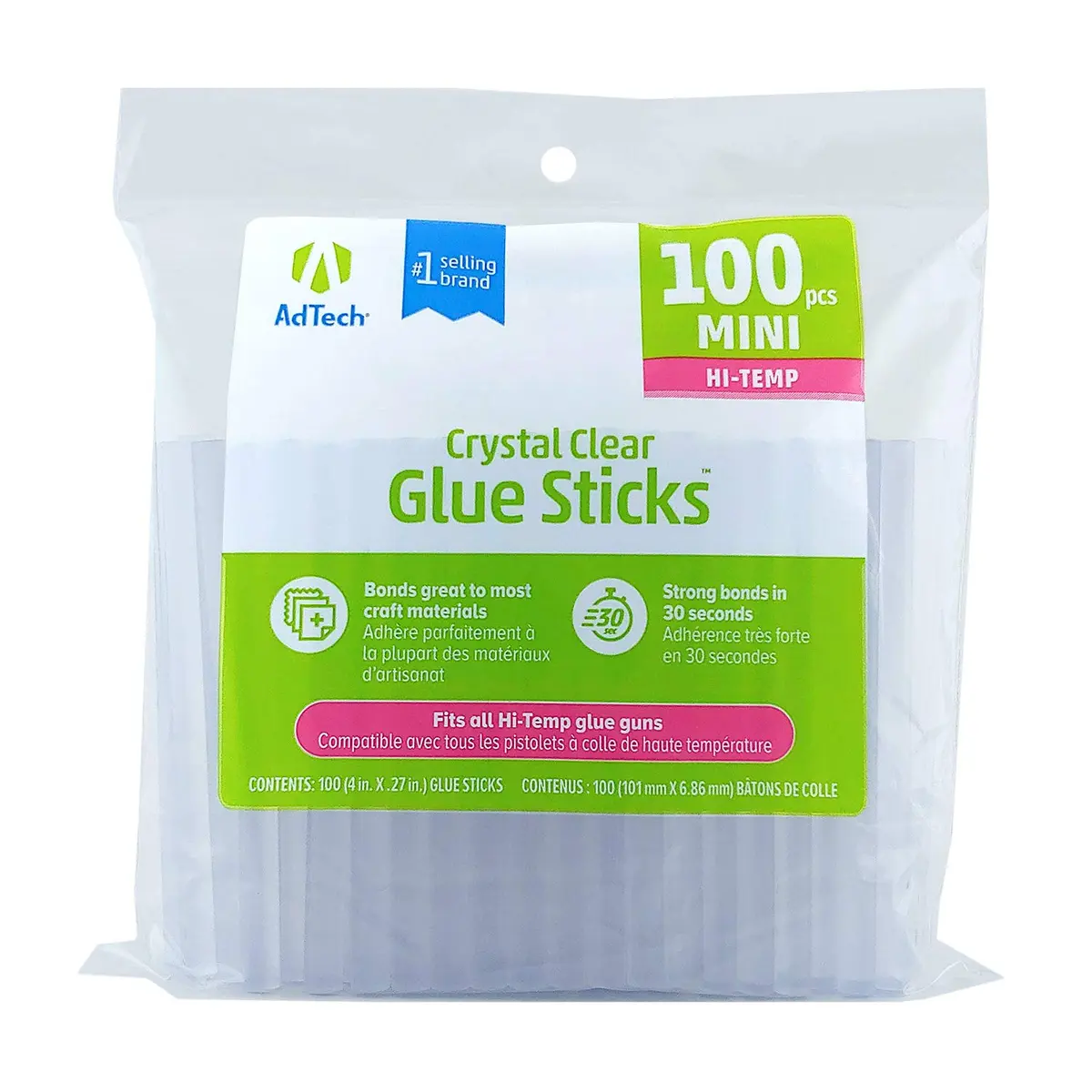 Adtech Mini Hot Glue Sticks Clear | High Temperature | 800 Count (800 Pieces Total, Pack of 8) | Bonds in 30 Seconds - view 9