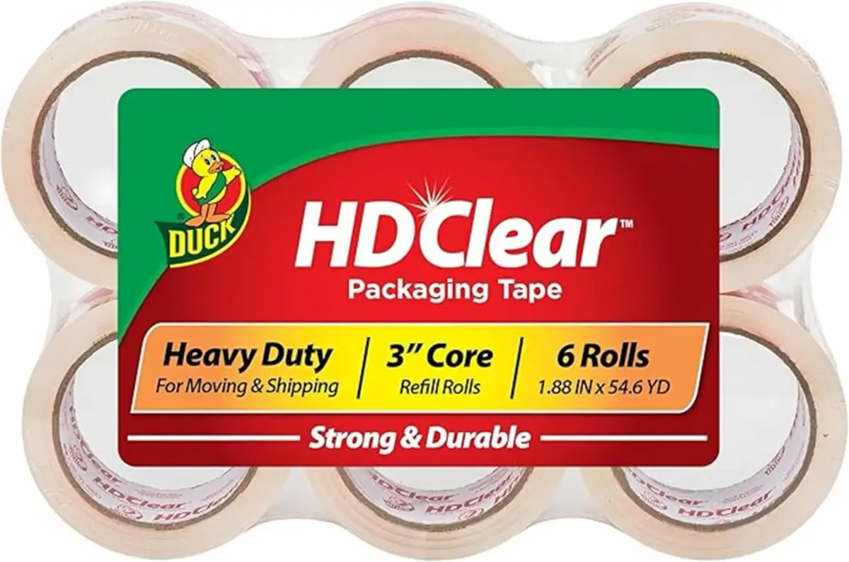 Duck HD Clear Packing Tape Refills - 6 Rolls, 1.88 in. x 54.6 Yards Each | Heavy Duty Shipping & Moving Tape - main product image