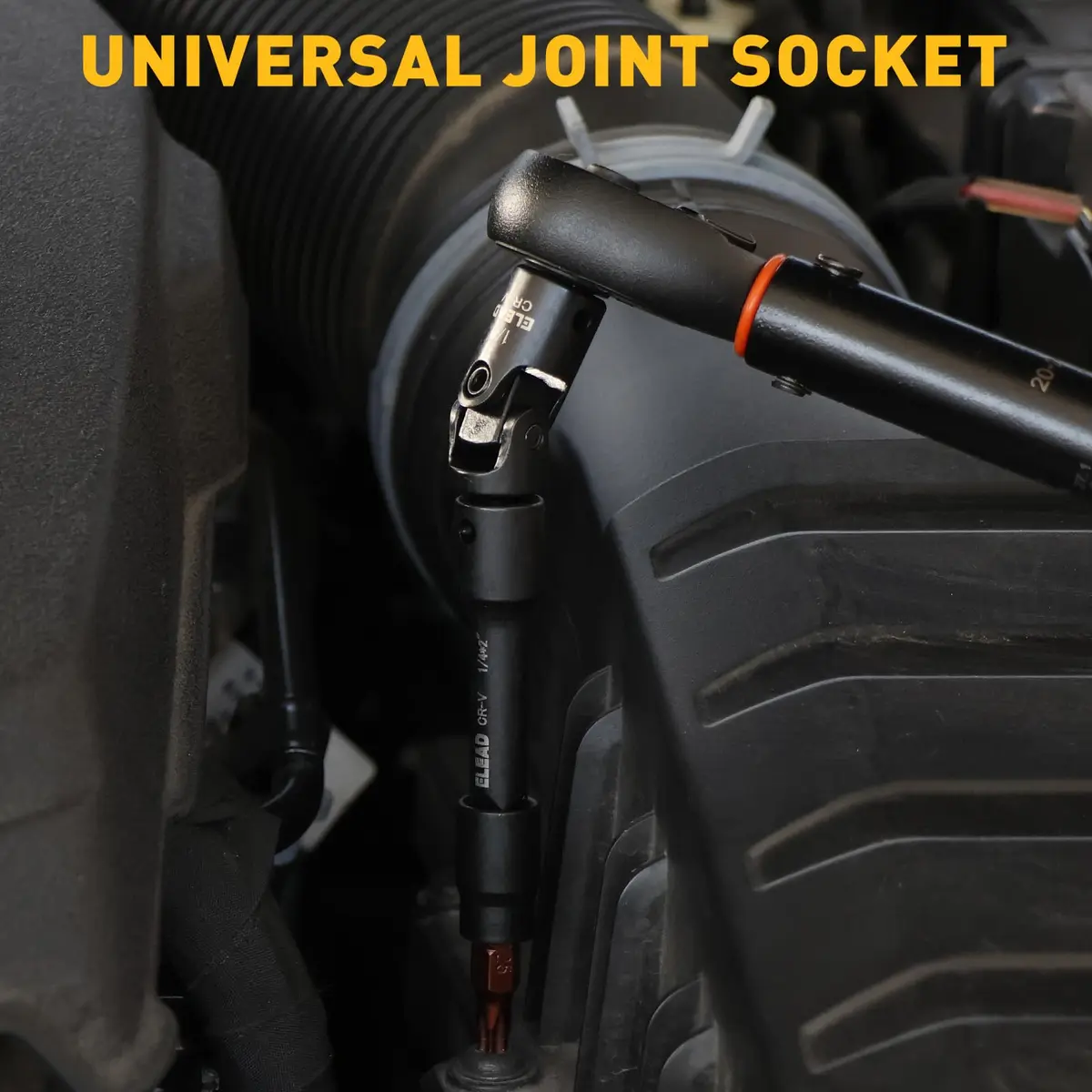 ELEAD 4-Piece 1/4" Drive Socket Extension Bar Set 2, 4, 6 inch | Premium Cr-V Steel, Universal Joint - view 6
