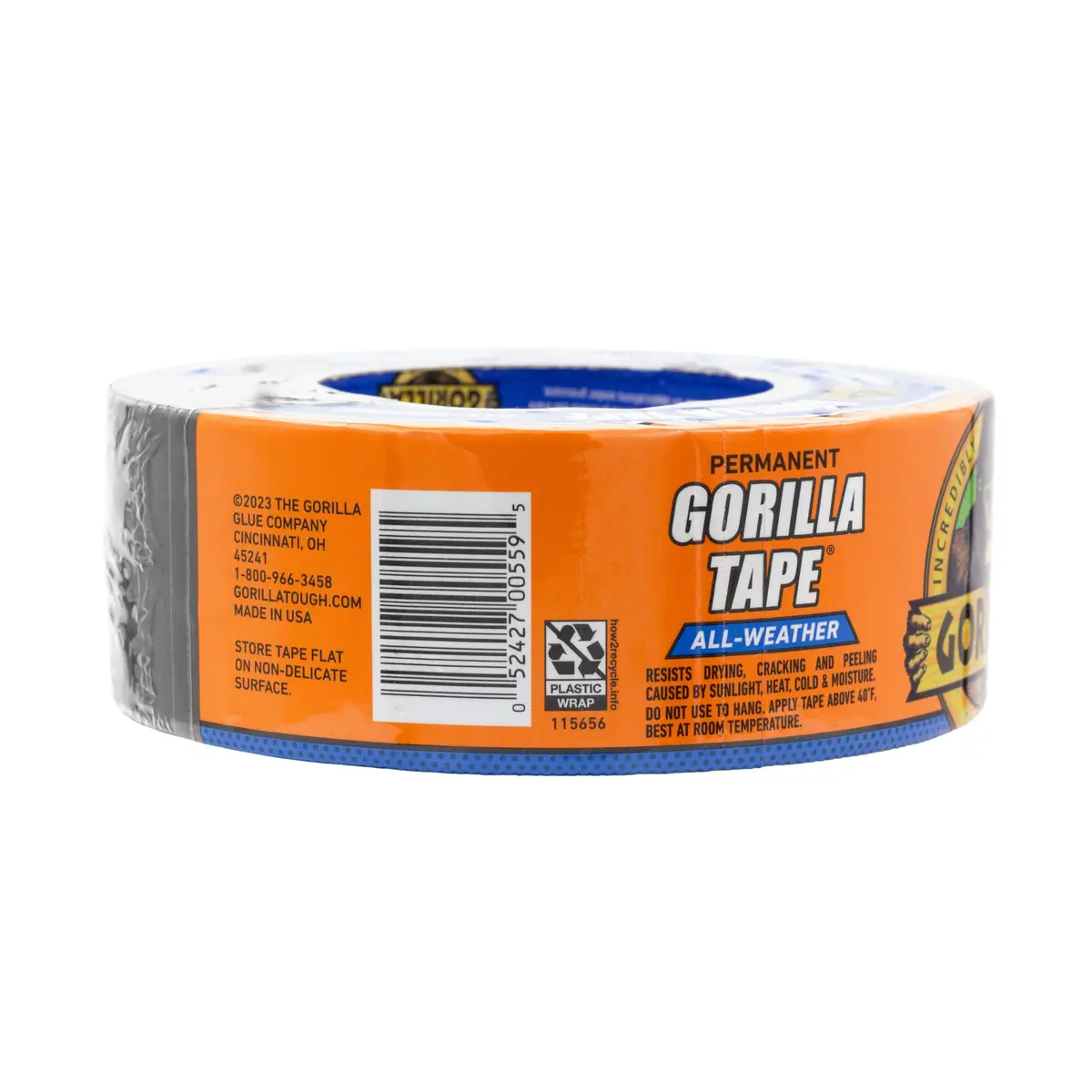 Gorilla All Weather Duct Tape Black 1.88" x 25 yd | Waterproof & UV Resistant for Outdoor Repairs (2-Pack, 12 Rolls Total) - view 7