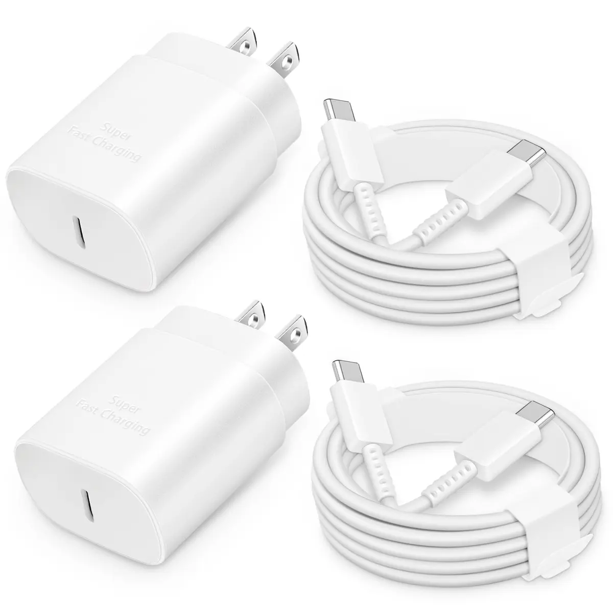 CXX 25W Type C Charger Fast Charging for S26/S25/S24 | 6Ft USB-C Cable, White - main product image