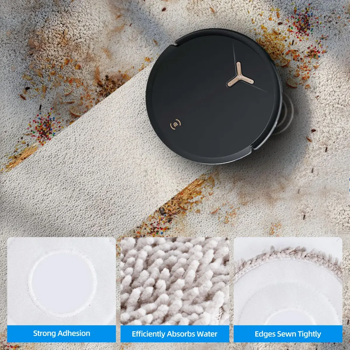 EOVWAEO 25-Piece Accessory Kit for ECOVACS DEEBOT T50 Omni Robot Vacuum | Main Brush, Side Brushes, Mop Pads, HEPA Filters - view 4