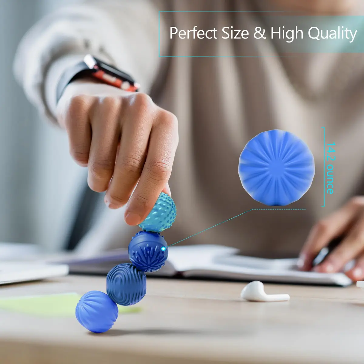 luckdoor Silicone Magnetic Balls Fidget Toy 45.72mm (1.8in) | Sensory Stress Relief for Adults & Teens - view 5