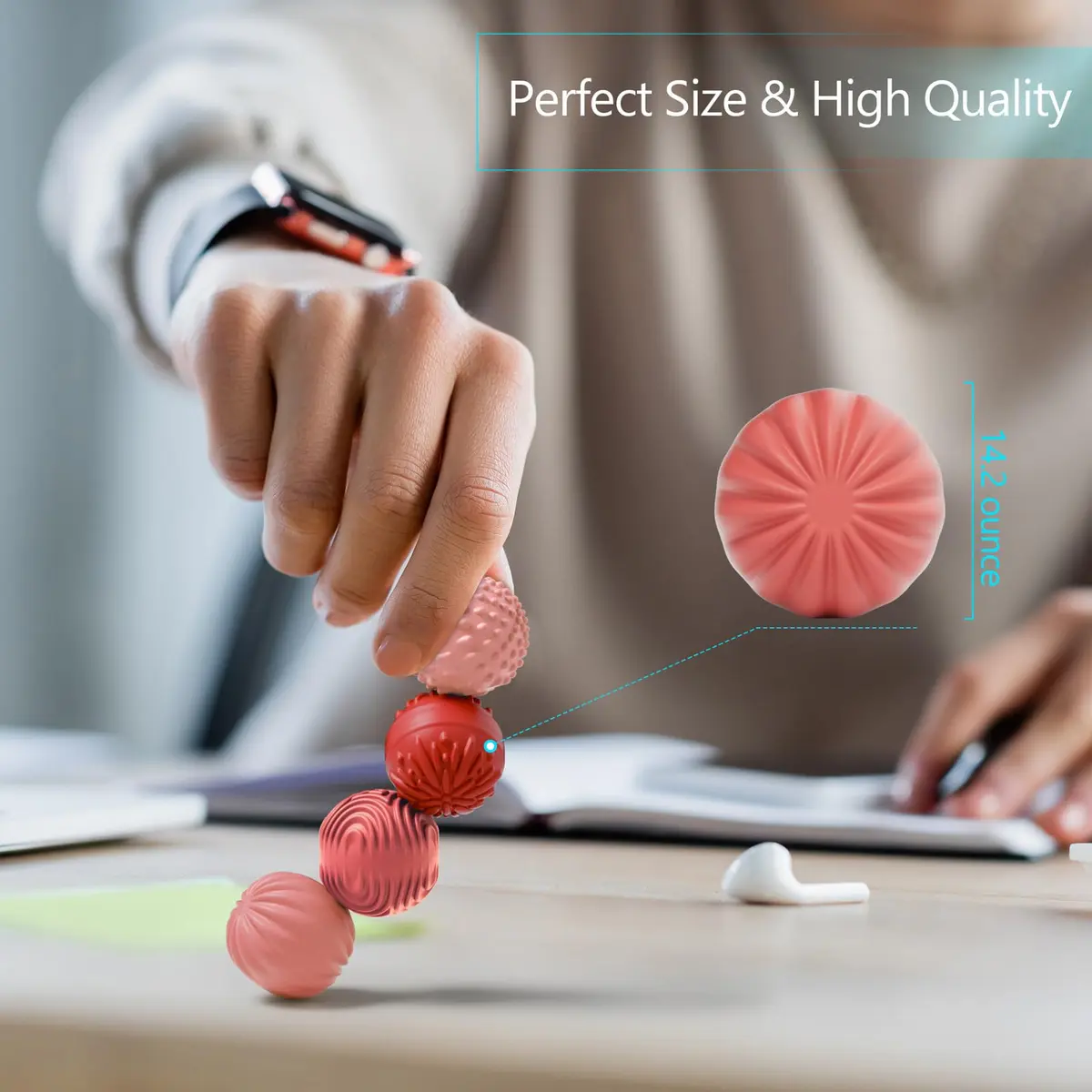 luckdoor Silicone Magnetic Balls Fidget Toys for Adults & Teens | Stress Relief Sensory Gadgets, 4PCS, Compact, Non-Toxic - view 5