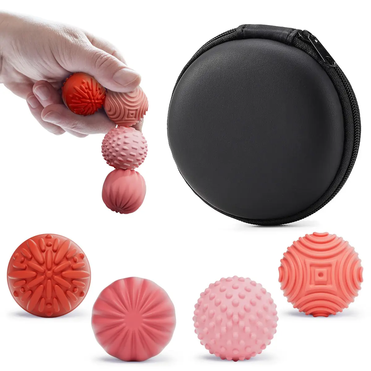 luckdoor Silicone Magnetic Balls Fidget Toys for Adults & Teens | Stress Relief Sensory Gadgets, 4PCS, Compact, Non-Toxic - main product image