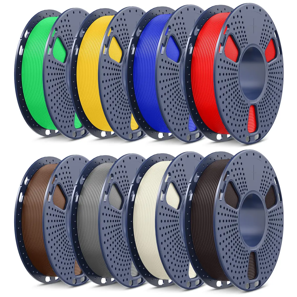 SUNLU PLA+2.0 3D Printer Filament, Multicolor Bundle, 8 Colors | High Strength, Fast Printing, Eco-Friendly - main product image