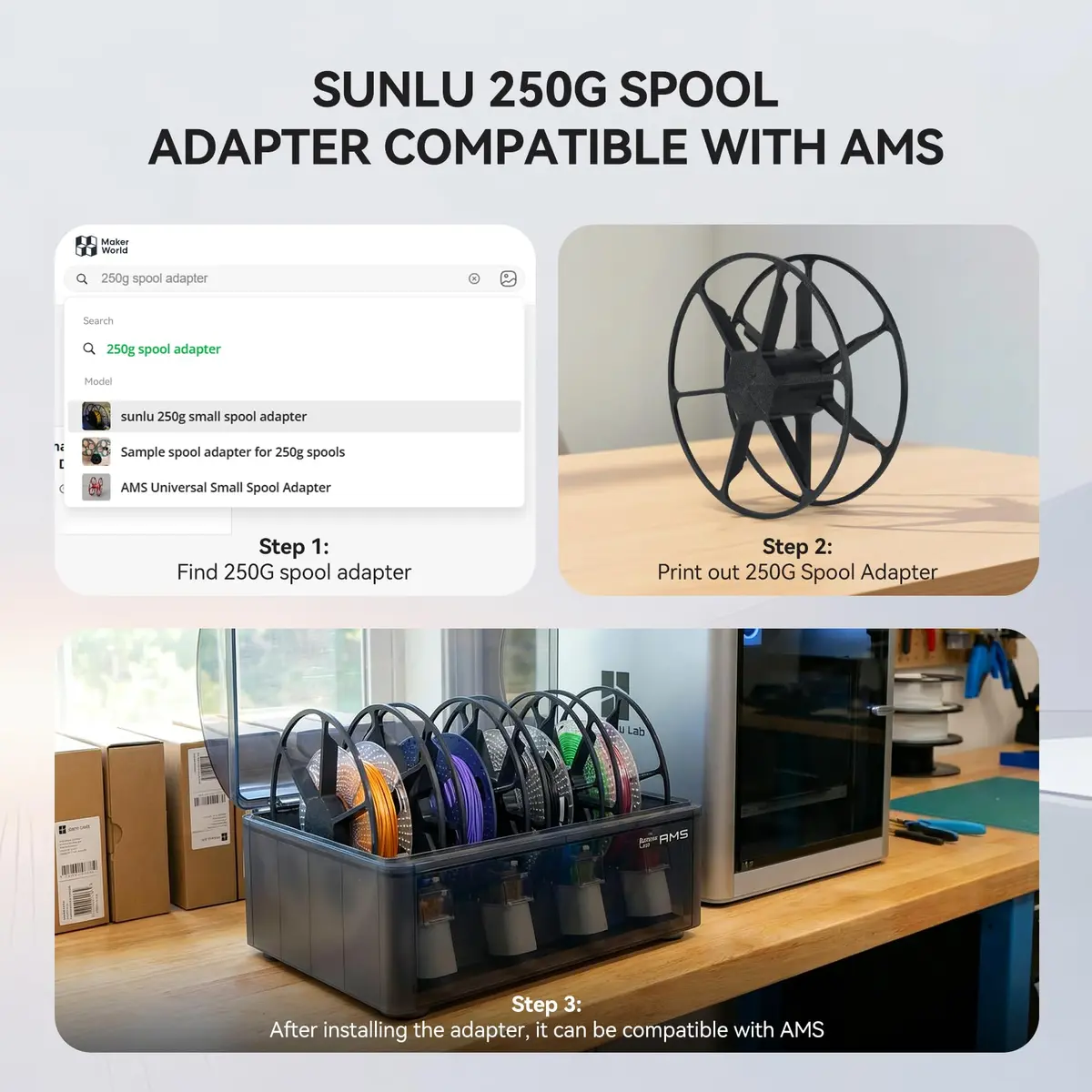 SUNLU PLA+2.0 3D Printer Filament, Multicolor Bundle, 8 Colors | High Strength, Fast Printing, Eco-Friendly - view 3