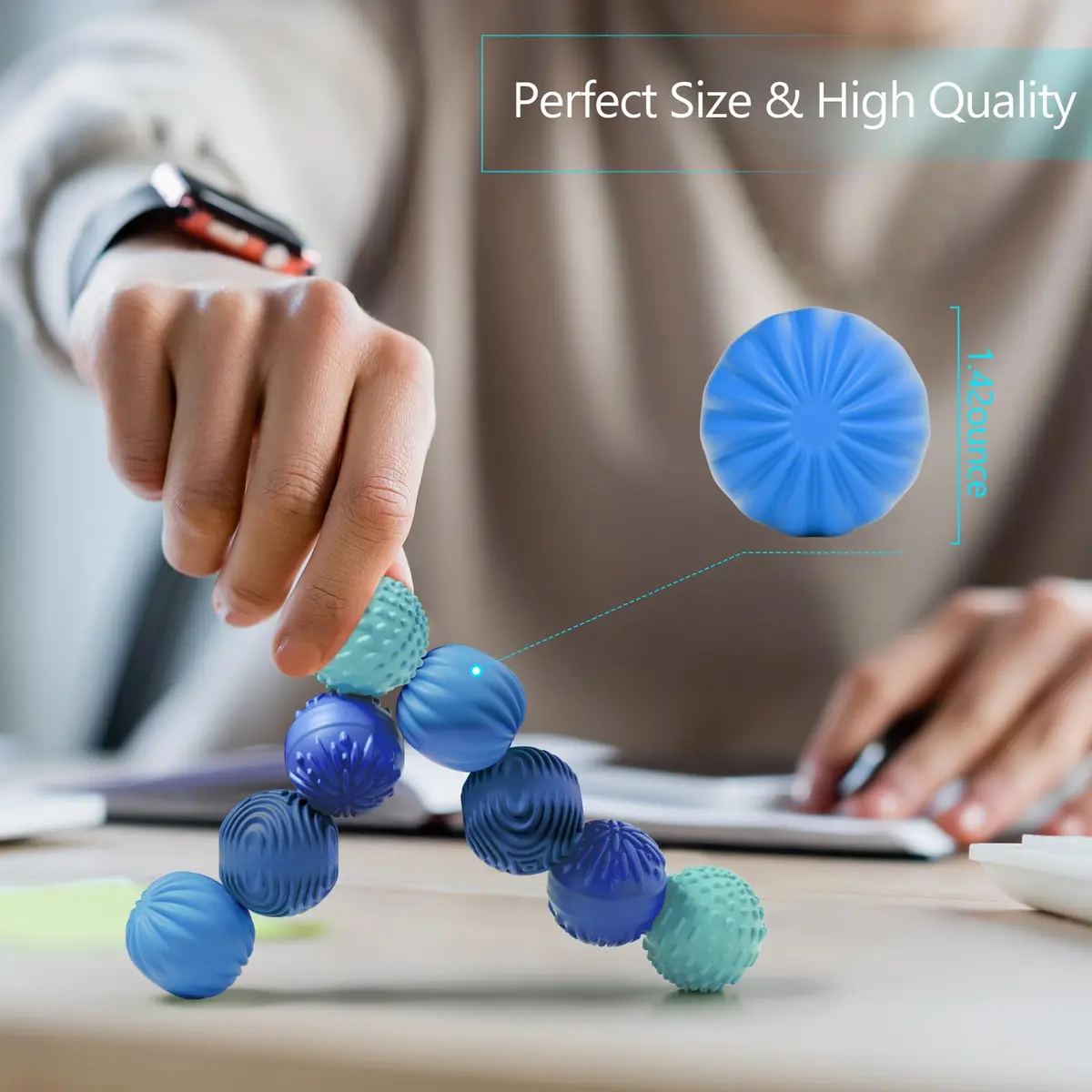 luckdoor Silicone Magnetic Balls Fidget Toy 8PCS | Sensory Stress Relief for Adults & Teens - view 5