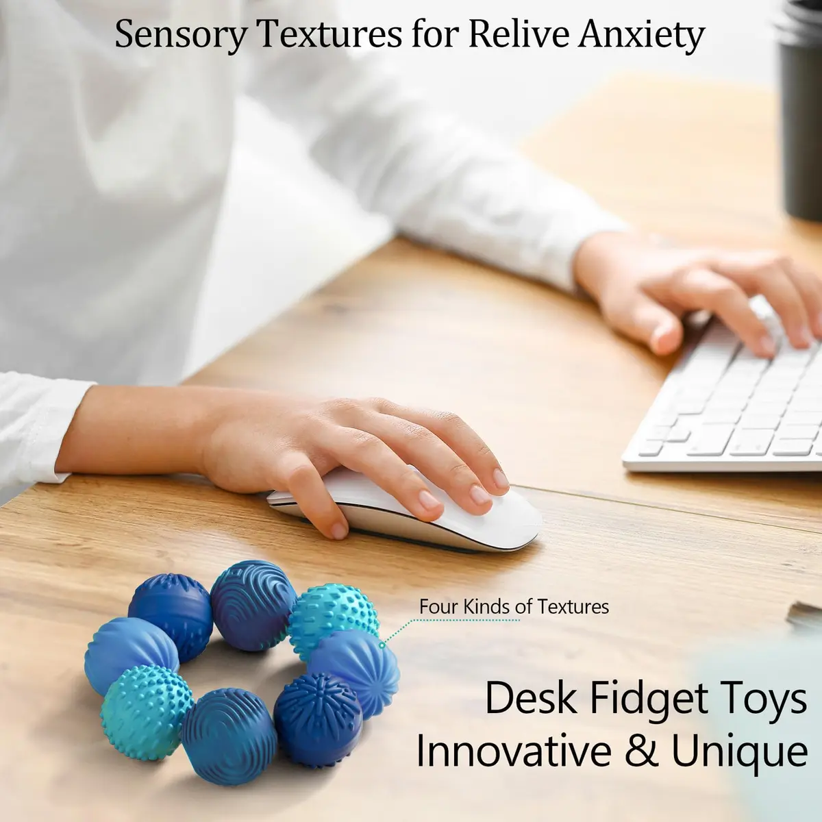 luckdoor Silicone Magnetic Balls Fidget Toy 8PCS | Sensory Stress Relief for Adults & Teens - view 3