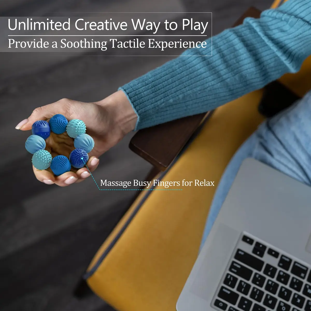 luckdoor Silicone Magnetic Balls Fidget Toy 8PCS | Sensory Stress Relief for Adults & Teens - view 4