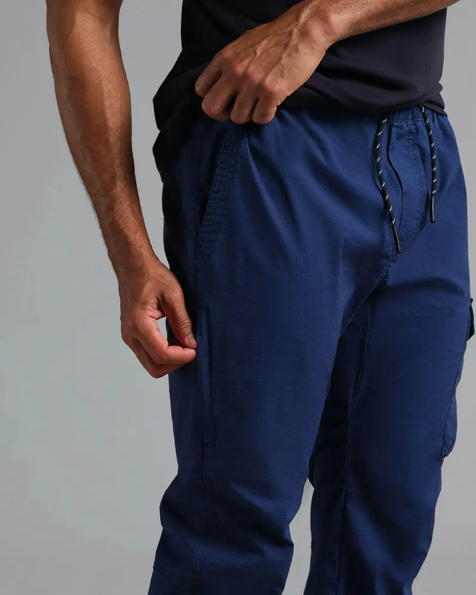 Municipal Cargo Pants | Rugged Cotton Ripstop, Mid Rise, Tapered Fit, Navy, 30" Inseam - view 6
