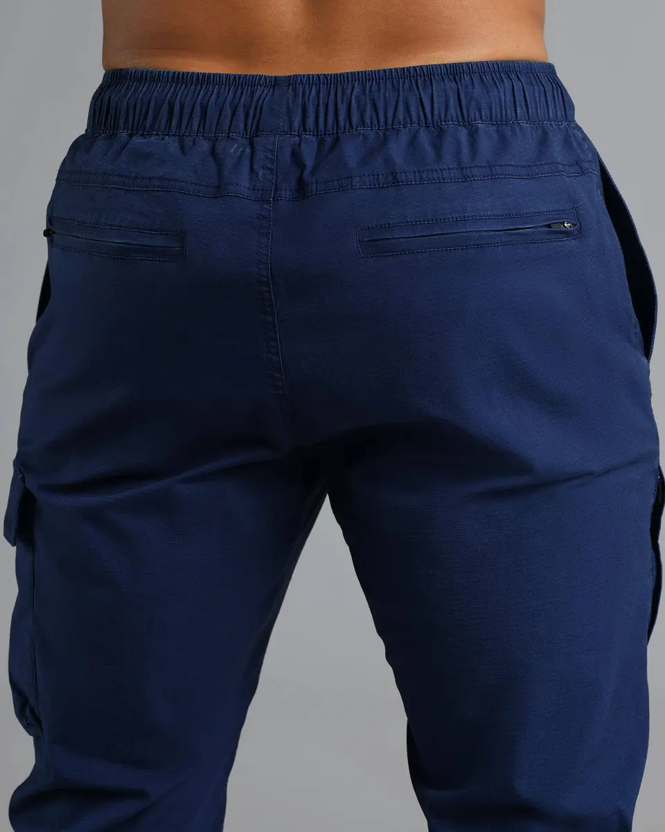 Municipal Cargo Pants | Rugged Cotton Ripstop, Mid Rise, Tapered Fit, Navy, 30" Inseam - view 2