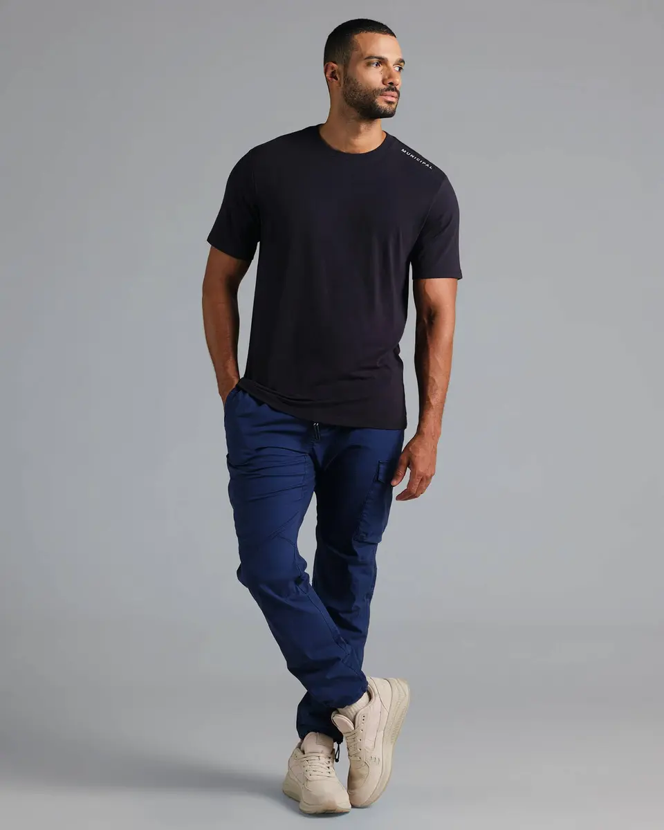Municipal Cargo Pants | Rugged Cotton Ripstop, Mid Rise, Tapered Fit, Navy, 30" Inseam - view 3