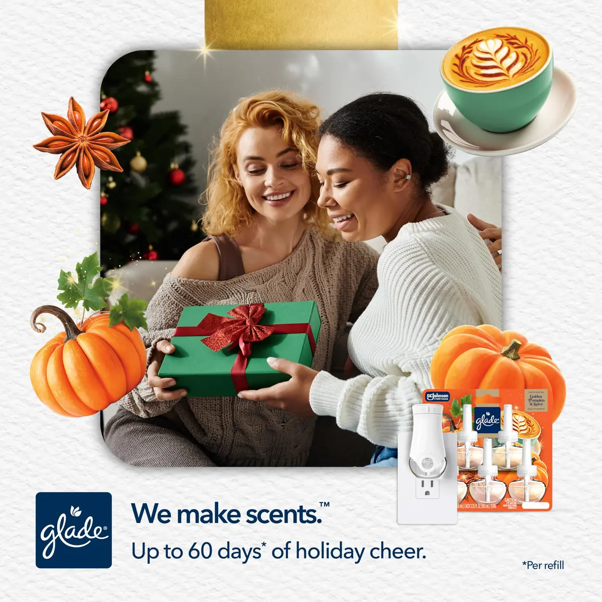 Glade PlugIns Scented Oil Refills Golden Pumpkin & Spice 3.35 fl oz (100 ml) | Festive Warmth for Indian Homes - view 5