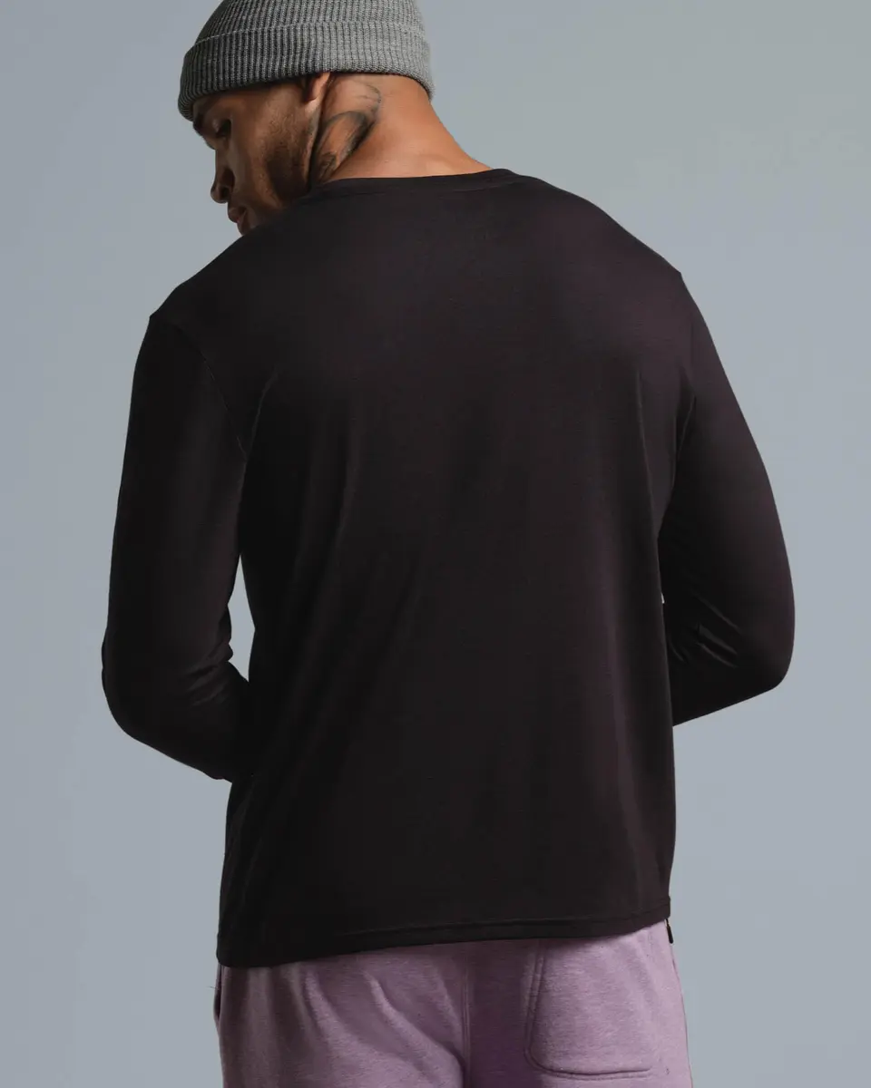 MUNICIPAL Men's Armband Superblend Long Sleeve T-Shirt, Black/Charcoal, Medium | Premium Comfort & Fit - view 3