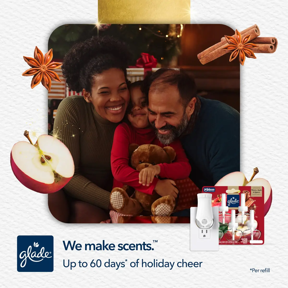 Glade PlugIns Scented Oil Refills Warm Apple & Spices 5 Count 3.35 fl oz | Festive Seasonal Fragrance - view 5