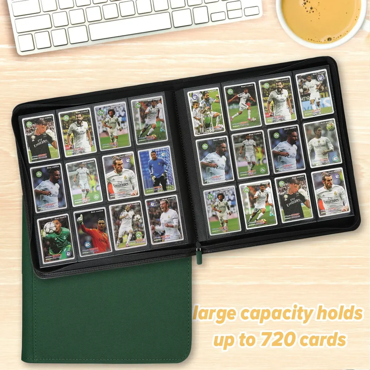 GERMUN Trading Card Binder 12 Pocket 720 Cards | Premium PU Leather Holder with Zipper - view 3