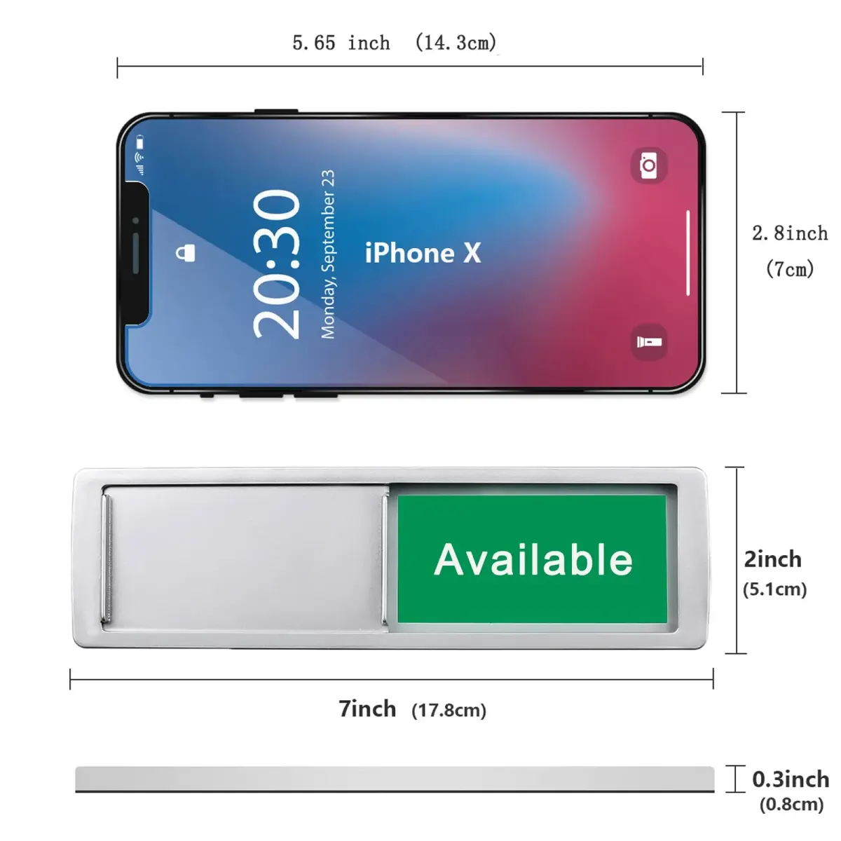 LoYinLo Testing In Progress/Available Silver Privacy Slider Sign 18cm x 5cm - view 4