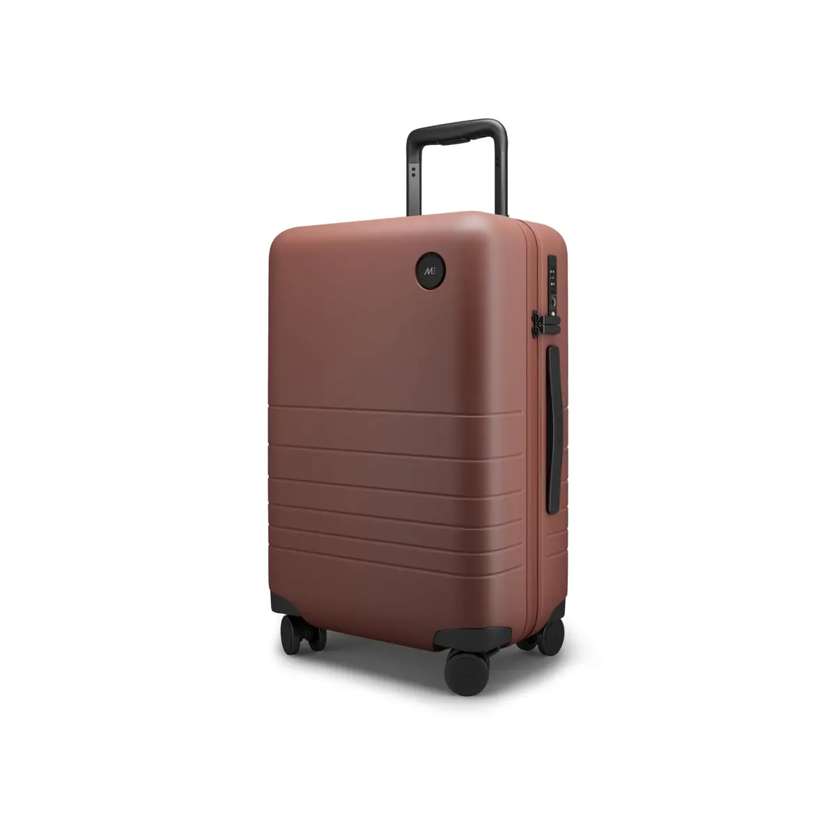 Monos Carry-On Plus Luggage (23"), Lightweight Hardside Spinner Suitcase with TSA Lock, Airline Approved, Terracotta, Red - main product image