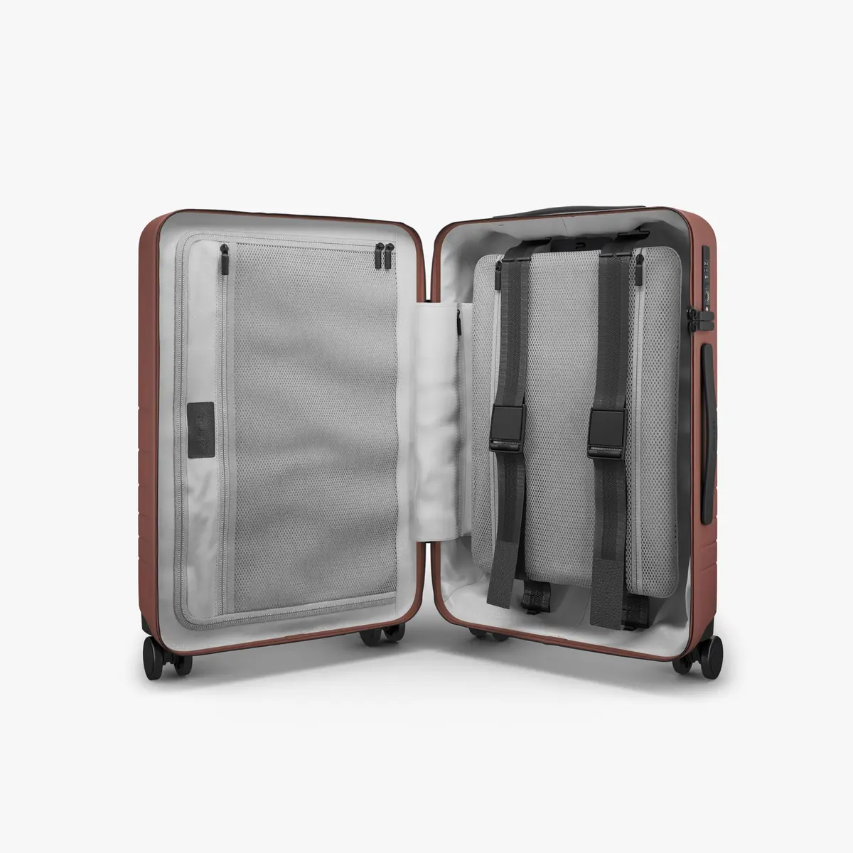 Monos Carry-On Plus Luggage (23"), Lightweight Hardside Spinner Suitcase with TSA Lock, Airline Approved, Terracotta, Red - view 9