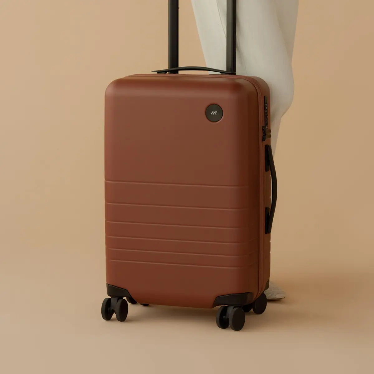 Monos Carry-On Plus Luggage (23"), Lightweight Hardside Spinner Suitcase with TSA Lock, Airline Approved, Terracotta, Red - view 2