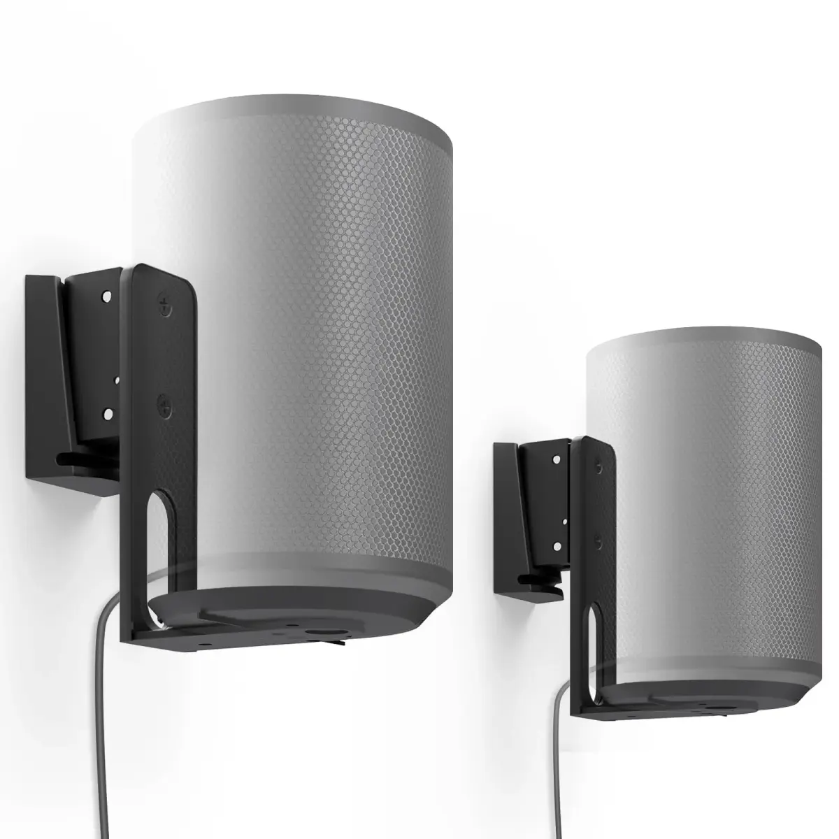 PUTORSEN Speaker Wall Mount for Sonos Era 100, Tilt & Swivel, 2 Pack Black | Secure Metal Bracket for Enhanced Audio - main product image